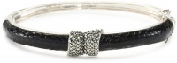 Judith Jack Exotic Marcasite and Black Ostrich Bangle Bracelet Judith Jack Exotic Marcasite and Black Ostrich Bangle Bracelet