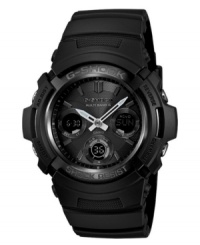 Rough, tough and ready to go. This black-on-black G-Shock watch is built to last with shock-resistance and atomic timekeeping. Rough, tough and ready to go. This black-on-black G-Shock watch is built to last with shock-resistance and atomic timekeeping.