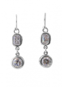 Barse Sterling Silver Double Drop Crystal Earrings