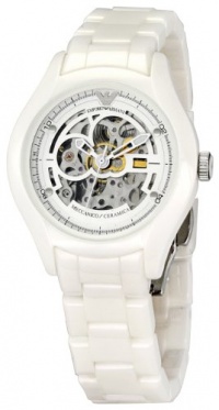 Emporio Armani Women's AR1428 Meccanico Skeleton Dial Watch Emporio Armani Women's AR1428 Meccanico Skeleton Dial Watch
