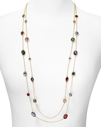 This bright, multi-stone Lauren Ralph Lauren necklace is an instant pop of color to your outfit. Pair it with shorter necklaces for a lovely, layered look. This bright, multi-stone Lauren Ralph Lauren necklace is an instant pop of color to your outfit. Pair it with shorter necklaces for a lovely, layered look.