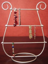 Table Top Jewelry bracelet Holder Rack Stand Display Silver Metal Harp Table Top Jewelry bracelet Holder Rack Stand Display Silver Metal Harp