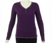 Alfani Waffle V-Neck Shirt Plum M Alfani Waffle V-Neck Shirt Plum M
