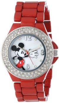 Disney Women's MK2071 Mickey Mouse Mother-of-Pearl Dial Red Enamel Bracelet Watch Disney Women's MK2071 Mickey Mouse Mother-of-Pearl Dial Red Enamel Bracelet Watch