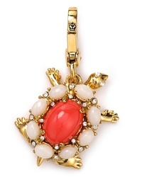 Get wild with this bejeweled turtle charm from Juicy Couture. Cast in gold plate and accented by a shell of colorful stones, it's sure to pique animal instincts. Get wild with this bejeweled turtle charm from Juicy Couture. Cast in gold plate and accented by a shell of colorful stones, it's sure to pique animal instincts.