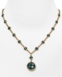 Introduce Carolee's elegant style into your look with this pendant necklace, crafted of gold plate and accented by inset stones. Introduce Carolee's elegant style into your look with this pendant necklace, crafted of gold plate and accented by inset stones.