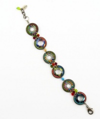 Firefly Open Circle Multi Color Mosiac Swarovski Crystal Bracelet Best Price ! Firefly Open Circle Multi Color Mosiac Swarovski Crystal Bracelet Best Price !