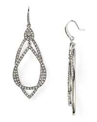 Go boho chic with these ABS by Allen Schwartz hoop drop earrings with a dazzling pave detail. Go boho chic with these ABS by Allen Schwartz hoop drop earrings with a dazzling pave detail.