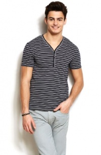 Armani Exchange Mens Stripe Pima Henley Armani Exchange Mens Stripe Pima Henley