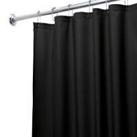 InterDesign Fabric Waterproof Shower Curtain Liner 72 by 72 inches, Black InterDesign Fabric Waterproof Shower Curtain Liner 72 by 72 inches, Black