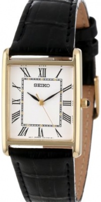 Seiko Men's SNF672 Dress Black Leather Strap Watch Seiko Men's SNF672 Dress Black Leather Strap Watch