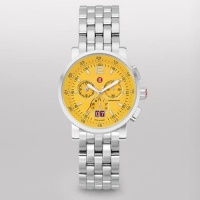 MICHELE Sport Sail Large Yellow Dial Stainless Steel Bracelet MICHELE Sport Sail Large Yellow Dial Stainless Steel Bracelet