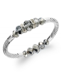 Make a stunning statement with this stretch bracelet from Charter Club. Crafted from silver-tone mixed metal, the bracelet achieves elegance with glistening accents. Item comes packaged in a signature Charter Club box. Approximate diameter: 2-1/2 inches. Make a stunning statement with this stretch bracelet from Charter Club. Crafted from silver-tone mixed metal, the bracelet achieves elegance with glistening accents. Item comes packaged in a signature Charter Club box. Approximate diameter: 2-1/2 inches.