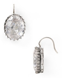 The plot thickens. This pair of Juicy Couture drop earrings adds instant drama, cast in silver plated metal with cubic zirconia stones. The plot thickens. This pair of Juicy Couture drop earrings adds instant drama, cast in silver plated metal with cubic zirconia stones.