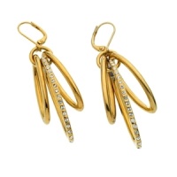 Put a ring on it. These drop earrings from T Tahari feature three hoop rings with the center ring embellished with glittering crystal accents. Crafted in gold tone mixed metal. Base metal is nickel-free for sensitive skin. Approximate drop: 2-1/4 inches. Put a ring on it. These drop earrings from T Tahari feature three hoop rings with the center ring embellished with glittering crystal accents. Crafted in gold tone mixed metal. Base metal is nickel-free for sensitive skin. Approximate drop: 2-1/4 inches.