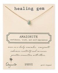 Rejuvenate your spirit and your jewel box with Dogeared's amazonite healing gem necklace. Wear the watery gem for a daily dose of harmony at your neckline. Rejuvenate your spirit and your jewel box with Dogeared's amazonite healing gem necklace. Wear the watery gem for a daily dose of harmony at your neckline.