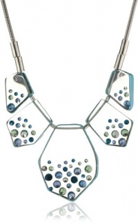 Nine West Gem Class Silver-Tone 16  + 2 Drama Blue Necklace