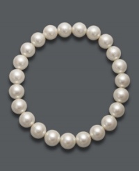 A simple layer adds a subtle hint of refinement. Charter Club stretch bracelet features a a sleek strand of white plastic pearls (8 mm). Approximate diameter: 2-1/4 inches. A simple layer adds a subtle hint of refinement. Charter Club stretch bracelet features a a sleek strand of white plastic pearls (8 mm). Approximate diameter: 2-1/4 inches.