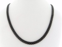 .925 Sterling Silver Black Rodium Long Italian Gucci Links Necklace Chain (36 inch) 37.8grams 3mm Width .925 Sterling Silver Black Rodium Long Italian Gucci Links Necklace Chain (36 inch) 37.8grams 3mm Width