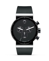 Men's Movado Sapphire Synergy™ bezel-free stainless steel case which features a black PVD finish and sleek case extensions that angle back for comfort. Men's Movado Sapphire Synergy™ bezel-free stainless steel case which features a black PVD finish and sleek case extensions that angle back for comfort.