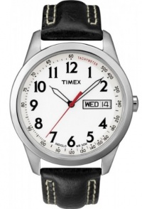 Timex Men's T2N227 Analog Silver-Tone Case Black Leather Strap Dress Watch Timex Men's T2N227 Analog Silver-Tone Case Black Leather Strap Dress Watch