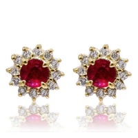Effy Jewelry 14k Yellow Gold Diamond & Ruby Earrings (0.89 TCW) Effy Jewelry 14k Yellow Gold Diamond & Ruby Earrings (0.89 TCW)