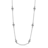 Cougar Town ~ Jules Cobb ~ 54 in Clear CZ Platinum over .925 Sterling Silver Diamonds CZ Cubic Zirconia By-The-Yard Station Necklace Cougar Town ~ Jules Cobb ~ 54 in Clear CZ Platinum over .925 Sterling Silver Diamonds CZ Cubic Zirconia By-The-Yard Station Necklace