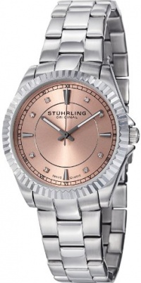 Stuhrling Original Women's 408L.12114 Aquadiver Regatta Lady Marine Swiss Quartz Rose Tone Dial Stainless Steel Bracelet Watch Stuhrling Original Women's 408L.12114 Aquadiver Regatta Lady Marine Swiss Quartz Rose Tone Dial Stainless Steel Bracelet Watch