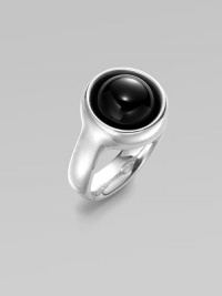 A sleek and modern style with a single smooth black agate stone set in sterling silver. Black agateSterling silverWidth, about 1Imported A sleek and modern style with a single smooth black agate stone set in sterling silver. Black agateSterling silverWidth, about 1Imported