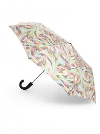 THE LOOKAllover abstract floral printAutomatic openPlastic handleAluminum shaftTHE MEASUREMENTSOpen circumference, about 36 X 42½Folded length with handle, about 13ORIGINMade in Italy THE LOOKAllover abstract floral printAutomatic openPlastic handleAluminum shaftTHE MEASUREMENTSOpen circumference, about 36 X 42½Folded length with handle, about 13ORIGINMade in Italy
