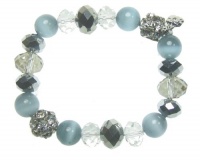 MONET Blue/Silver Stretch Glass Bead Bracelet MONET Blue/Silver Stretch Glass Bead Bracelet
