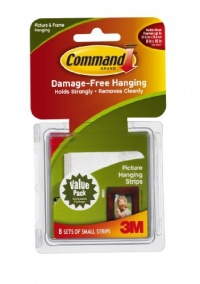 Command Small Picture Hanging Strips, White, 8-Strip Command Small Picture Hanging Strips, White, 8-Strip