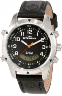Timex Men's T49827 Expedition Rugged Chronograph Analog-Digital Black Leather Strap Watch Timex Men's T49827 Expedition Rugged Chronograph Analog-Digital Black Leather Strap Watch