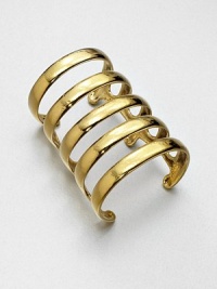 Simple and dramatic, this wide cuff is formed of sleek open bands, creating a look that's both ancient and modern.GoldplatedDiameter, about 2.6Width, about 1.6Made in France Simple and dramatic, this wide cuff is formed of sleek open bands, creating a look that's both ancient and modern.GoldplatedDiameter, about 2.6Width, about 1.6Made in France