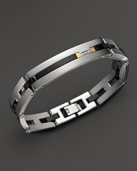 Striking onyx, a glittering diamond and bright 14K gold enhance the gleam of sterling silver. By Dolan & Bullock. From the Onyx & Diamond Collection. Striking onyx, a glittering diamond and bright 14K gold enhance the gleam of sterling silver. By Dolan & Bullock. From the Onyx & Diamond Collection.