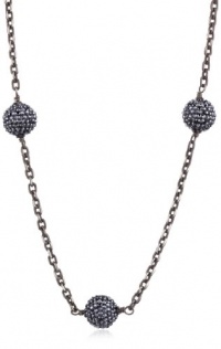 Deanna Hamro Atelier Julia Jet Hematite-Color Flat Pave Long Chain Necklace Deanna Hamro Atelier Julia Jet Hematite-Color Flat Pave Long Chain Necklace