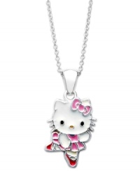 Show your whimsical side. The sterling silver Princess Kitty ballerina pendant from Hello Kitty, decorated with fun colors, is perfect for staying in step with fashion. Approximate length: 18 inches. Approximate drop: 1/2 inch. Show your whimsical side. The sterling silver Princess Kitty ballerina pendant from Hello Kitty, decorated with fun colors, is perfect for staying in step with fashion. Approximate length: 18 inches. Approximate drop: 1/2 inch.