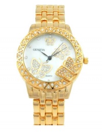 Gold Tone Jewelry Geneva Classic Butterfly Fashion Watch Gold Tone Jewelry Geneva Classic Butterfly Fashion Watch