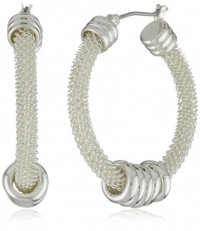Anne Klein ARCADIA Silver-Tone Mesh Click-It Hoop Earrings Anne Klein ARCADIA Silver-Tone Mesh Click-It Hoop Earrings