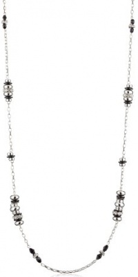 Nine West Silver-Tone Plated 48 Jet and Crystal Necklace Nine West Silver-Tone Plated 48 Jet and Crystal Necklace