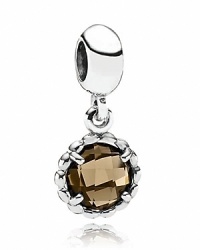 A faceted smokey quartz charm adds movement and light to your PANDORA bracelet. A faceted smokey quartz charm adds movement and light to your PANDORA bracelet.