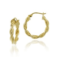 18k Yellow Gold Plated Sterling Silver 3x20 Twist Clicktop Hoop Earrings 18k Yellow Gold Plated Sterling Silver 3x20 Twist Clicktop Hoop Earrings