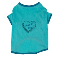 Zack & Zoey Polyester/Cotton Apple of My Eye Dog Tee, Mama's Boy, Medium, Blue Zack & Zoey Polyester/Cotton Apple of My Eye Dog Tee, Mama's Boy, Medium, Blue