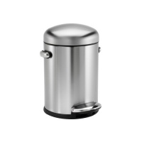 simplehuman Round Retro Step Trash Can, Fingerprint-Proof Brushed Stainless Steel, 4-1/2-Liter /1.2-Gallon simplehuman Round Retro Step Trash Can, Fingerprint-Proof Brushed Stainless Steel, 4-1/2-Liter /1.2-Gallon