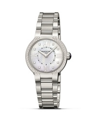 Raymond Weil's Noemia watch makes a stunning statement in stainless steel, with diamond bezel and mother of pearl dial for a touch of luxury. Raymond Weil's Noemia watch makes a stunning statement in stainless steel, with diamond bezel and mother of pearl dial for a touch of luxury.
