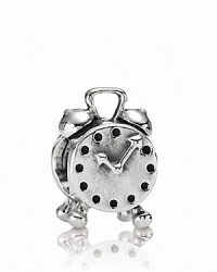 Time is on your side with PANDORA's sterling silver alarm clock charm. Time is on your side with PANDORA's sterling silver alarm clock charm.