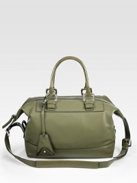 The perfect carryall in beautiful, pebbled leather with patent leather top handles.Patent leather double top handles, 5½ dropAdjustable shoulder strap,15½-17½ dropTop zip closureOne inside zip pocketThree inside open pocketsFully lined13W X 11H X 5¾DImported The perfect carryall in beautiful, pebbled leather with patent leather top handles.Patent leather double top handles, 5½ dropAdjustable shoulder strap,15½-17½ dropTop zip closureOne inside zip pocketThree inside open pocketsFully lined13W X 11H X 5¾DImported