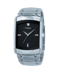 From the black dial to the diamond marker, the bold design of this masculine Diamond collection timepiece by Fossil is evident in every detail. Stainless steel bracelet and case. Water resistant up to 100 meters. From the black dial to the diamond marker, the bold design of this masculine Diamond collection timepiece by Fossil is evident in every detail. Stainless steel bracelet and case. Water resistant up to 100 meters.