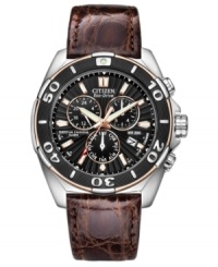 An impressive chronograph watch from Citizen crafted from the finest materials and built with exact precision. Powered by Eco-Drive, harnessing natural and artificial light, never needing a battery. An impressive chronograph watch from Citizen crafted from the finest materials and built with exact precision. Powered by Eco-Drive, harnessing natural and artificial light, never needing a battery.