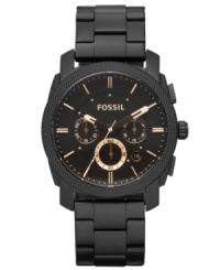 Fossil has updated the classic gentlemen's Machine watch with sleek matte black for a touch of industrial cool. Fossil has updated the classic gentlemen's Machine watch with sleek matte black for a touch of industrial cool.